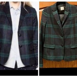 GAP Academy Plaid Green and Black Women's Blazer